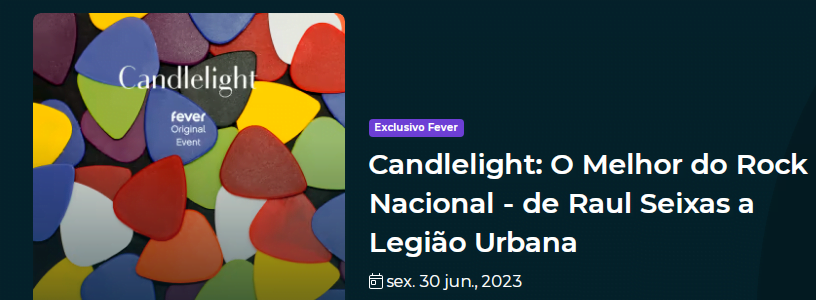 Espetáculo: Candlelight "O Melhor do Rock Nacional"