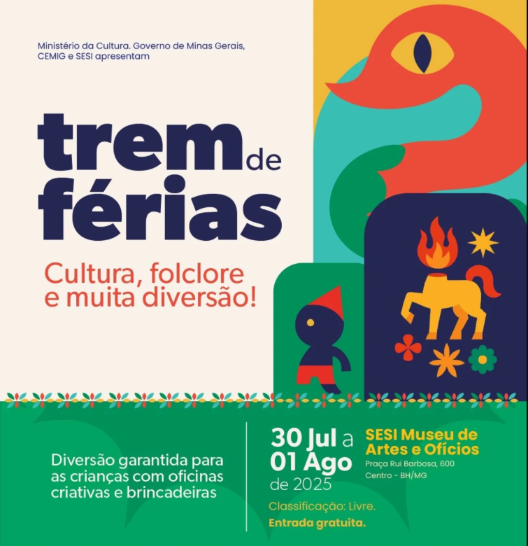 Trem de Férias. O Trem de Férias do SESI MAO desembarca cheio de diversão, criatividade e momentos inesquecíveis.