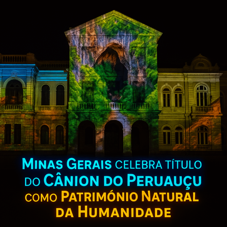 🌄 Minas Gerais celebra título do Cânion do Peruaçu como Patrimônio Natural da Humanidade com projeções na Praça da Liberdade