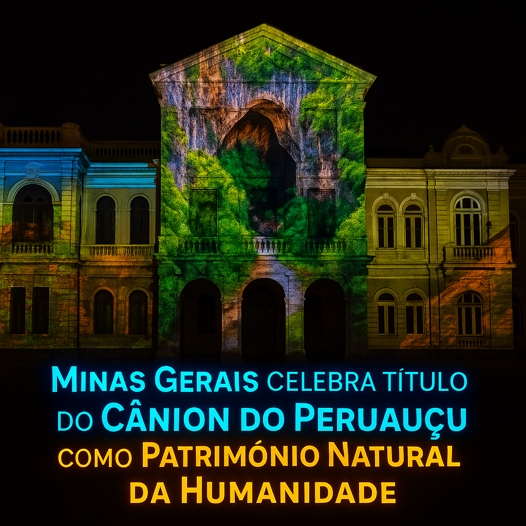 🌄 Minas Gerais celebra título do Cânion do Peruaçu como Patrimônio Natural da Humanidade com projeções na Praça da Liberdade