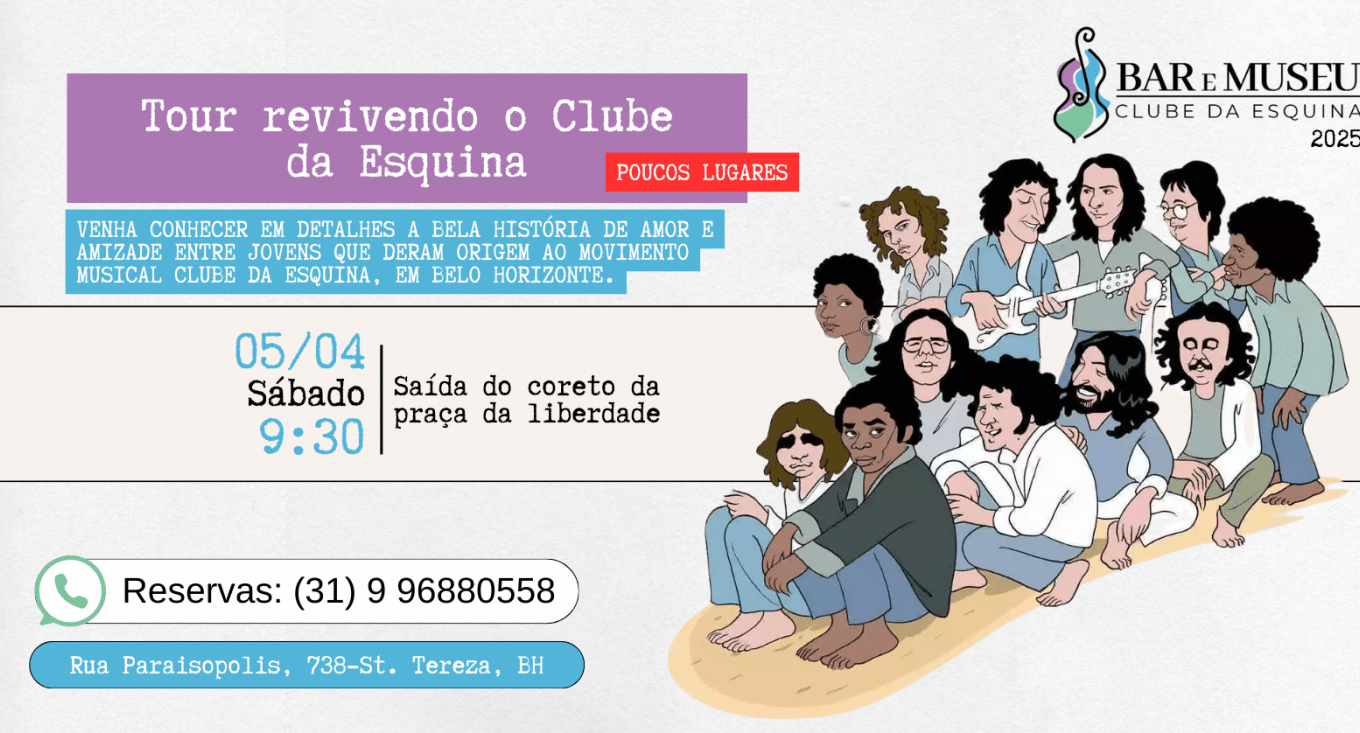 Tour Revivendo o Clube da Esquina - Saída do Coreto da Praça da Liberdade. Existem muitas formas de conhecer BH.