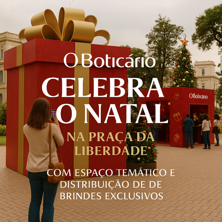 O Boticário celebra o Natal na Praça da Liberdade com espaço temático e distribuição de brindes exclusivos - Praça da Liberdade