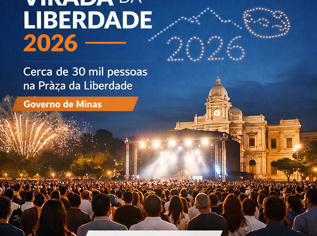 Virada da Liberdade 2026 reúne cerca de 30 mil pessoas na Praça da Liberdade, aponta Governo de Minas