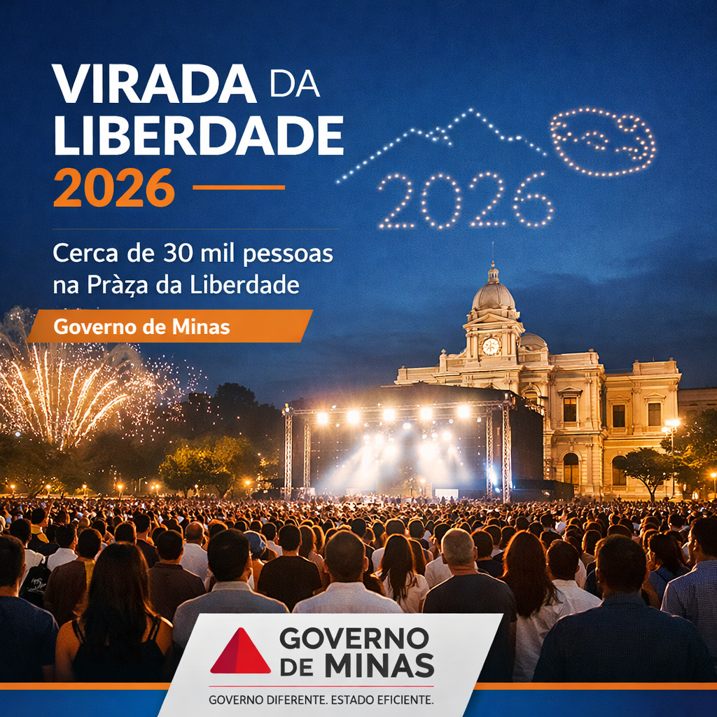 Virada da Liberdade 2026 reúne cerca de 30 mil pessoas na Praça da Liberdade, aponta Governo de Minas